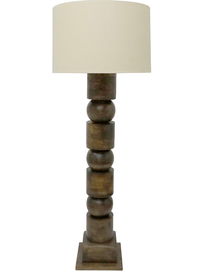 Durad Floor Lamp | Walnut with Flax Shade