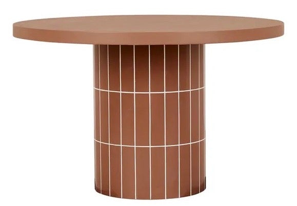 Seville Tile Round Dining Table | Burnt Sienna Tile | 4 Seater