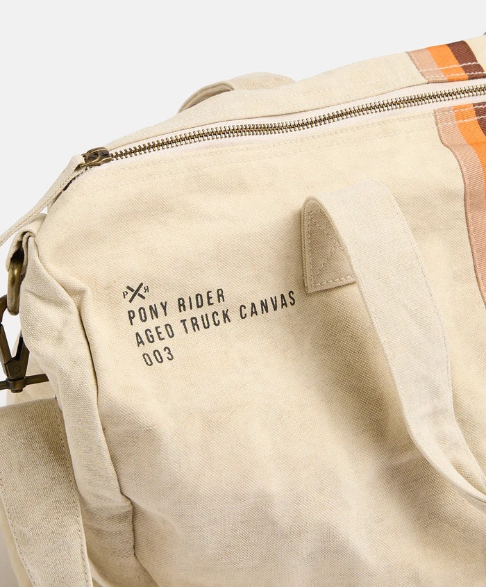Pony Rider | Escapee Overnight Bag | Upcycled | Natural Stripe