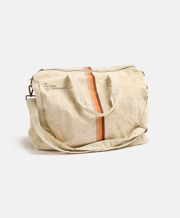 Pony Rider | Escapee Overnight Bag | Upcycled | Natural Stripe