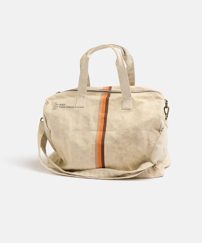 Pony Rider | Escapee Overnight Bag | Upcycled | Natural Stripe