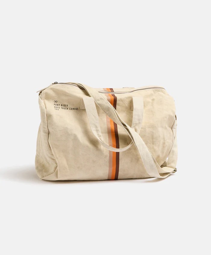 Pony Rider | Escapee Overnight Bag | Upcycled | Natural Stripe