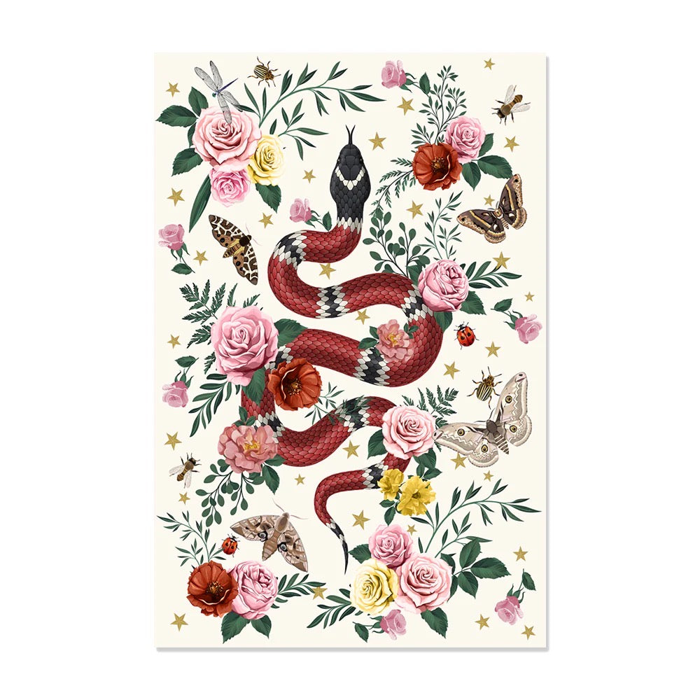White Snake Vinyl Rug