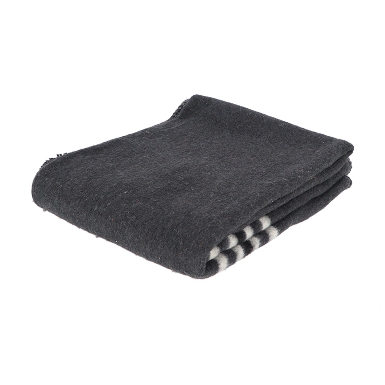 Recycled Fibre Plaid Blanket | Charcoal