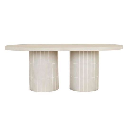 Seville Oval Dining Table | Pearl White