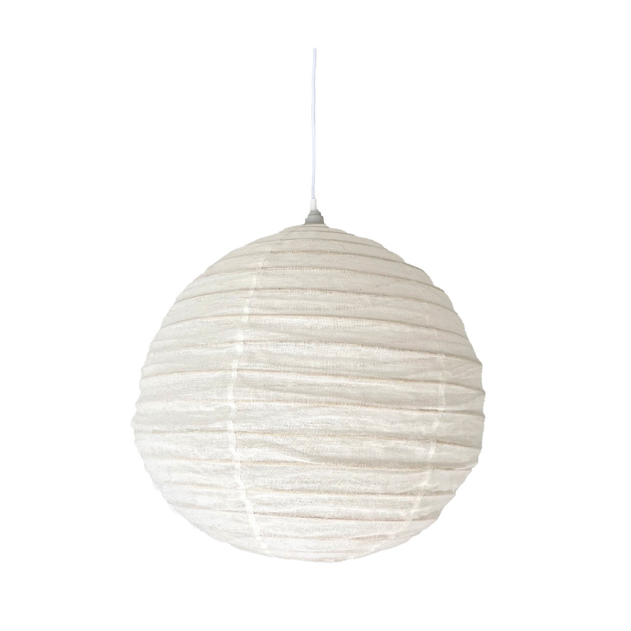 Rice Paper Linen Lantern Shade | Round | White