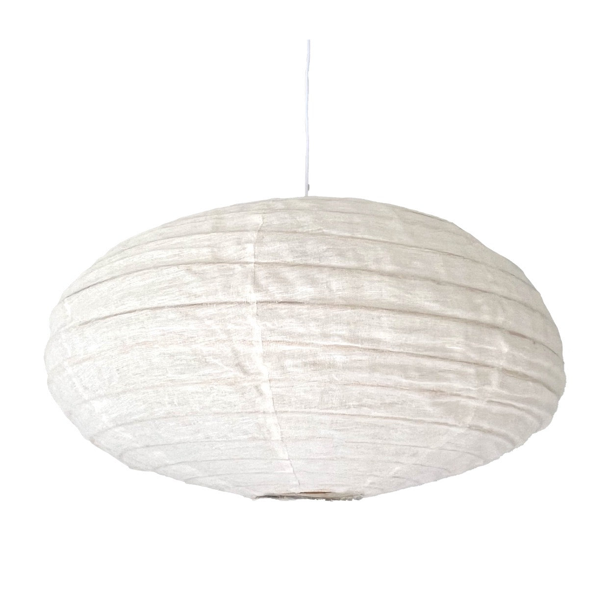 Rice Paper Linen Lantern Shade | Oval | White