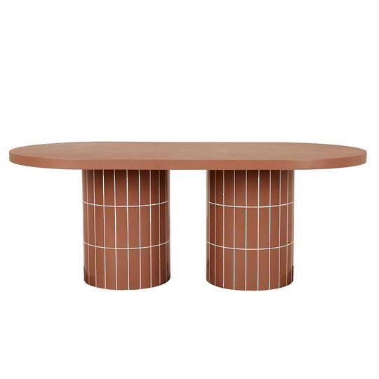 Seville Oval Dining Table | Burnt Red