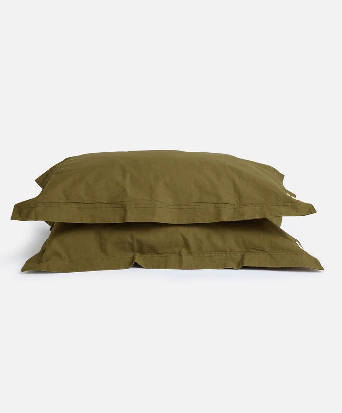 Pony Rider Organic Canvas King Pillowcase Set - Kelp