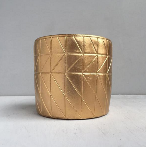 White Moose Concrete Planter - Gold Apex 13cm