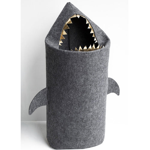 White Moose Felt Laundry Bag Shark - Ash