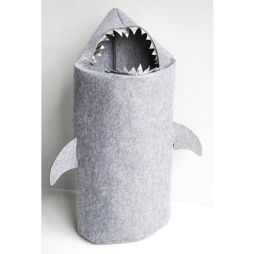 White Moose Felt Laundry Bag Shark - Grey