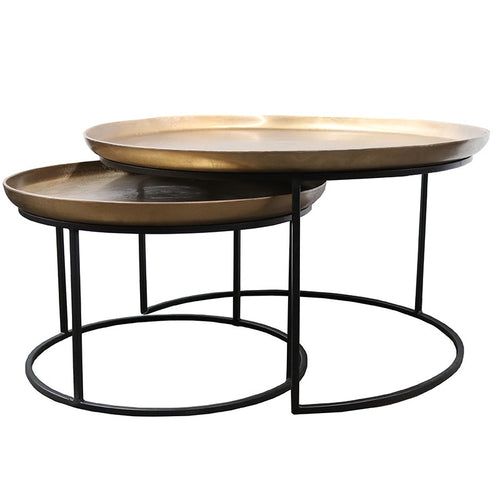 Tonto Nesting Coffee Tables | Antique Brass