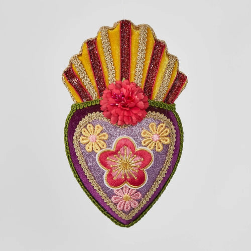 Sacred Heart Bloom Hanging Ornament | Small Purple | Christmas Collection