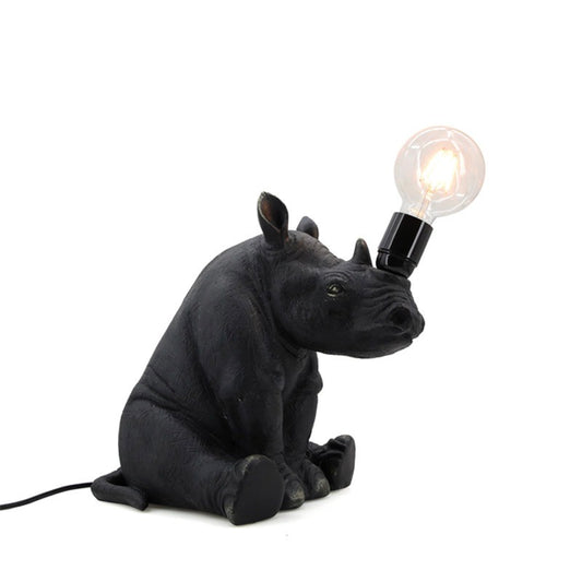 Savanna Rhino Lamp | Black