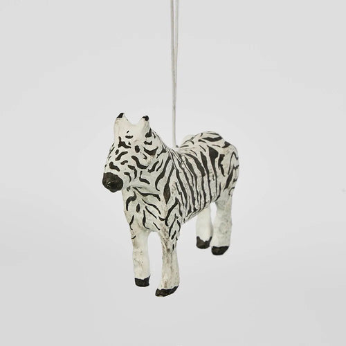 Zebra Hanging Ornament | Mache | Christmas Collection