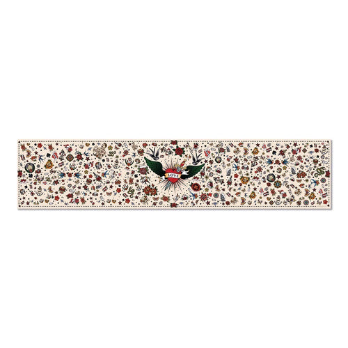 Beige Tattoo Vinyl Table Runner