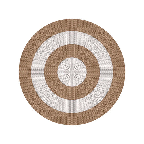 Bomet Vinyl Rug | White and Natural | Round