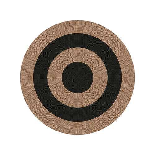 Bomet Vinyl Rug | Black and Natural | Round