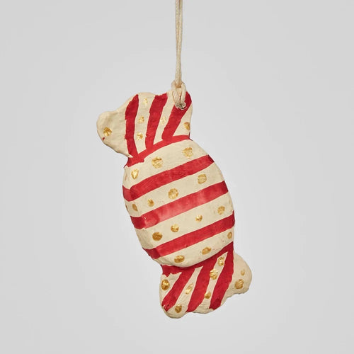 Red Lolly Hanging Ornament | Mache | Christmas Collection