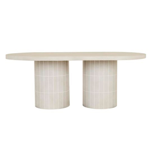 Seville Oval Dining Table | Pearl White