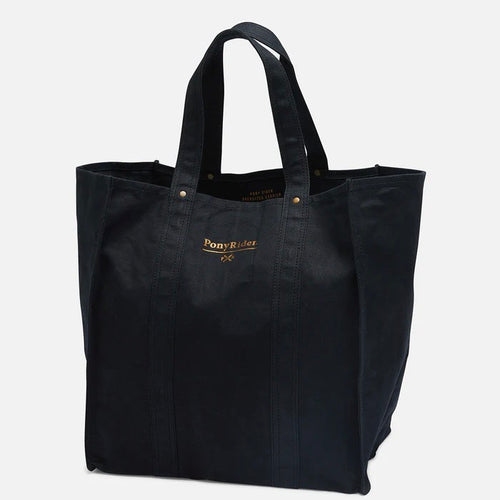 Pony Rider Market Canvas Tote Bag | Black