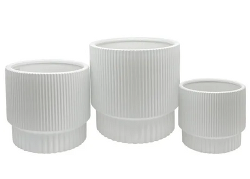 Oscar Ceramic Planter | Textured White