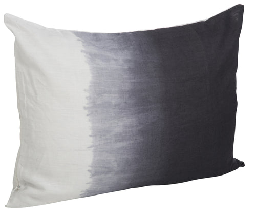 Cushion White Linen Dip Dye Dark Purple