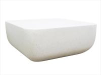 Coffee Table Terrazzo Square - White With White Stones