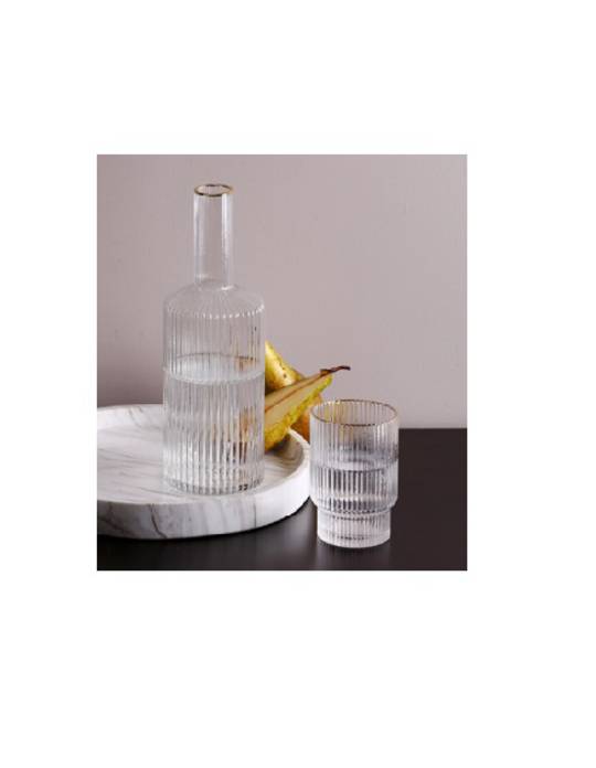 Luxe Striped Water Decanter