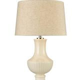 Cream Crackle Table Lamp W/Shade
