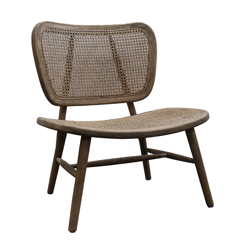 Gloria Lounge Chair - Oak - Rattan
