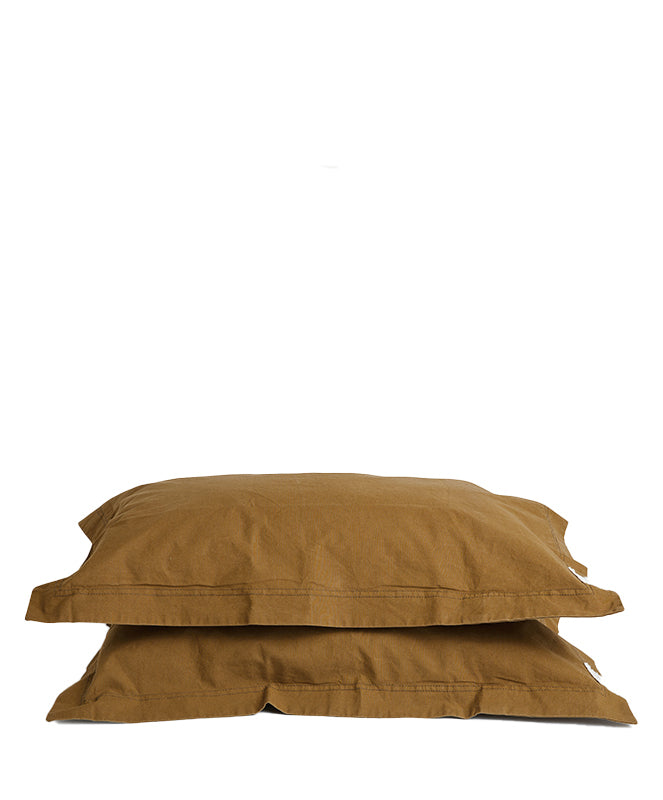 Pony Rider Organic Canvas Standard Pillowcase Set - Toffee Brown