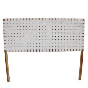 Headboard - Woven White Leather - King/Super King