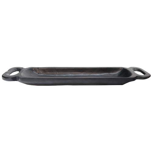 Teak Root Oval Tray - Black
