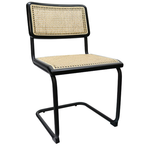 Dustin Dining Chair - Black + Natural