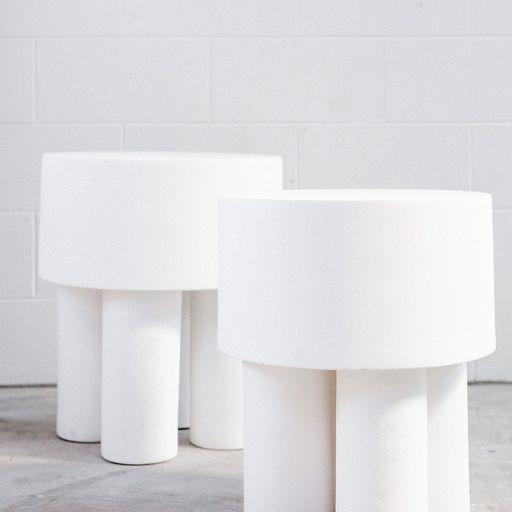 Side Table With 3 Legs - White - Medium