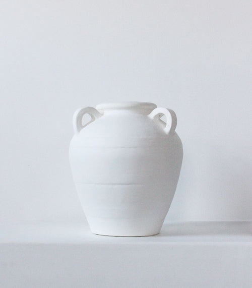 Urn With Handles - Milky White - Large