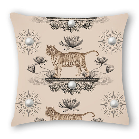 Imperial - Tigers - Blush - Cushion Cover