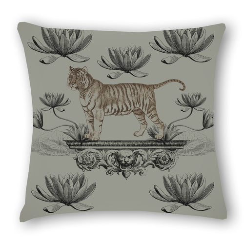 Imperial - Tigers - Moss - Cushion Cover