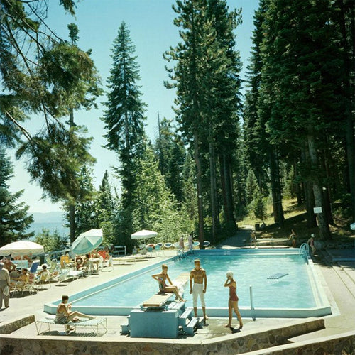 Slim Aarons Pool At Lake Tahoe - Framed